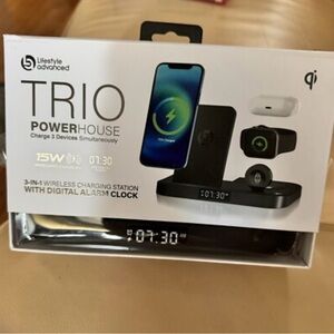 Trio Powerhouse 3-in-1 Wireless Charging Station - Black